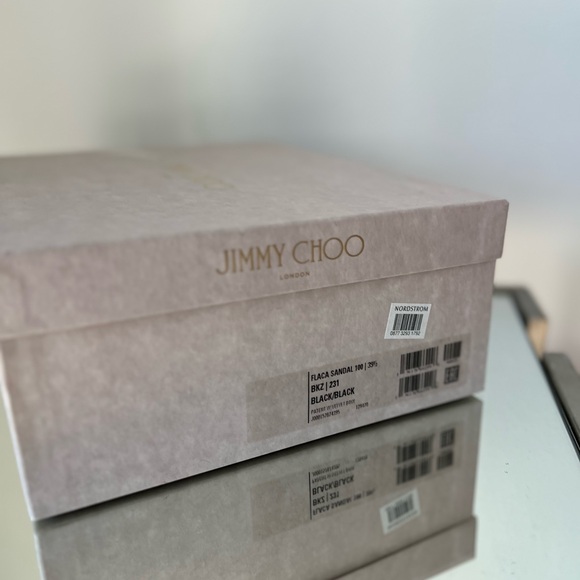 EUC Jimmy Choo Flaca 100 Patent Leather Mule Sandals with Bow in Black - Picture 10 of 11